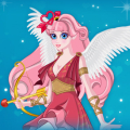 Cute Cupid is preparing for Valentines Day