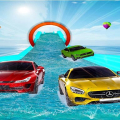 Water Slide Car Stunt Racing Game 3D